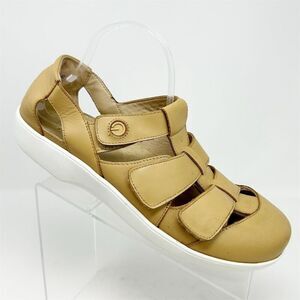 TRAQ by Alegria Dark Yellow Leather Closed Toe Sandals Size 42 (US 11.5-12)